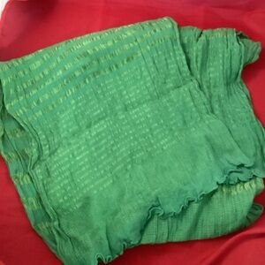 Vintage April Cornell two tones of green scarf